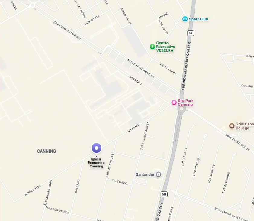 Abrir ubicación de Iglesia Encuentro Canning en Google Maps